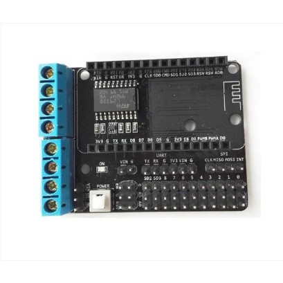 ĐẾ RA CHÂN NODEMCU + MOTOR DRIVER L293D