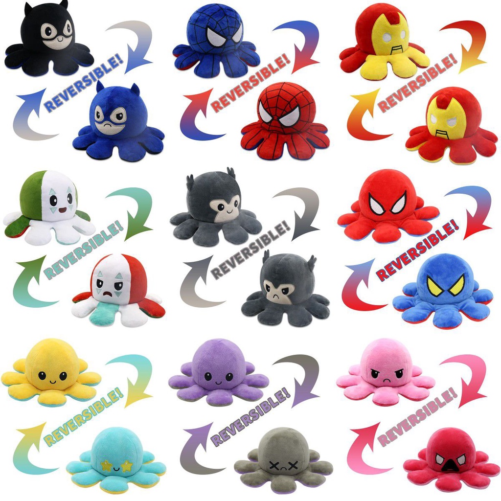 Thú nhồi bông đồ chơi có thể lật hai mặt nhiều kiểu dáng làm quà tặng giáng sinh