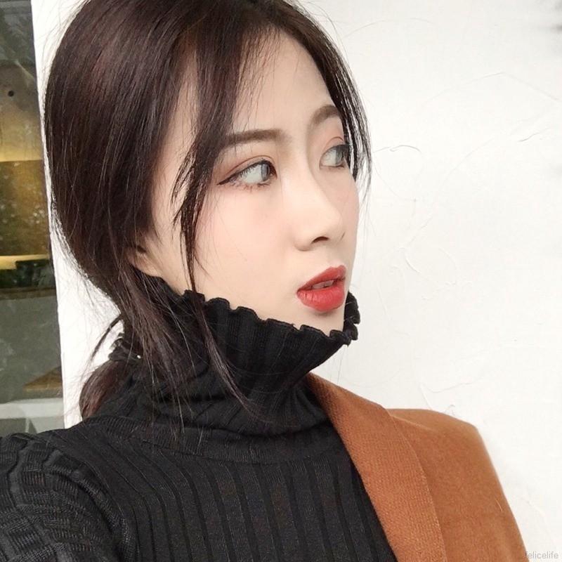 Áo Sweater Dệt Kim Cổ Lọ Thời Trang Giữ Ấm Cho Phái Nữ