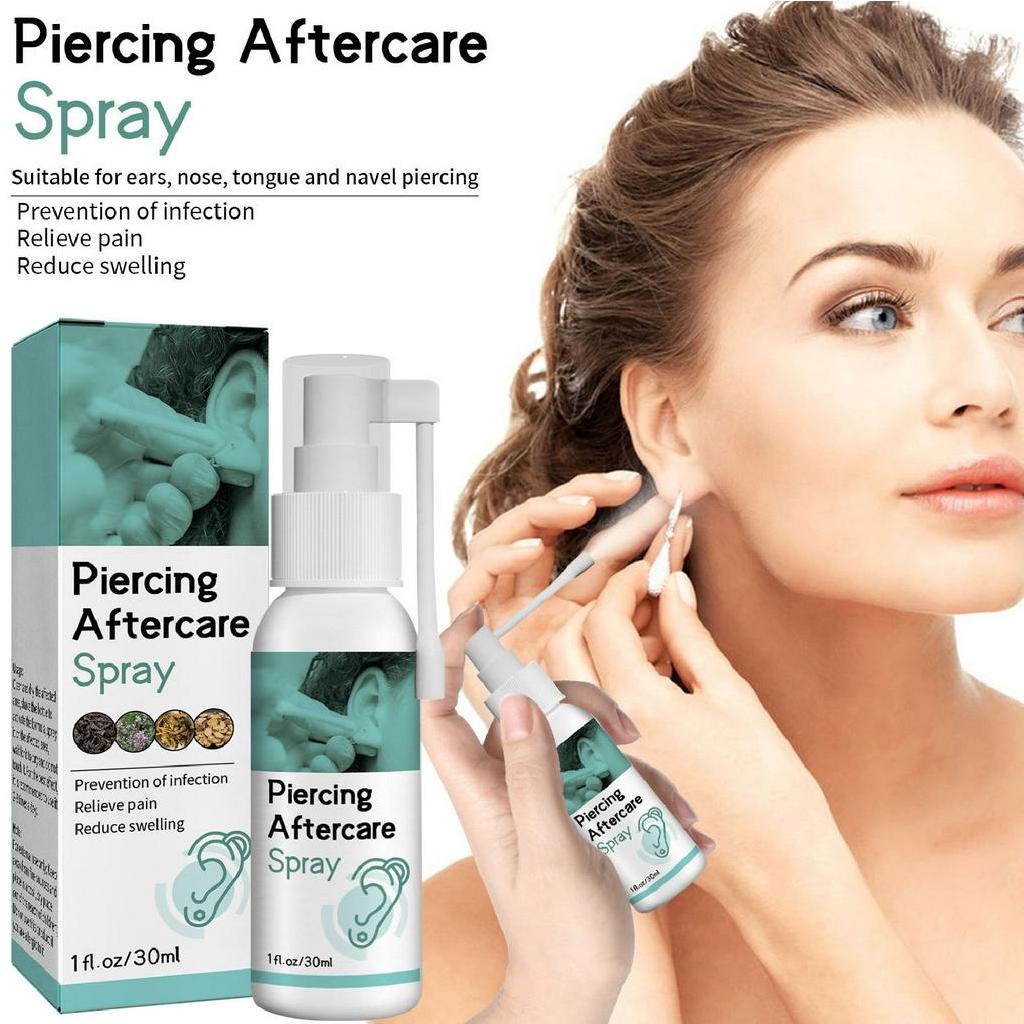 2 cái 30ml Xịt chăm sóc sau xỏ khuyên Giảm sưng Loại bỏ mùi hôi Dung dịch làm sạch lỗ tai