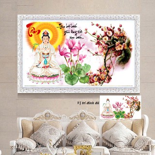 Tranh đính đá phật quan âm lv384