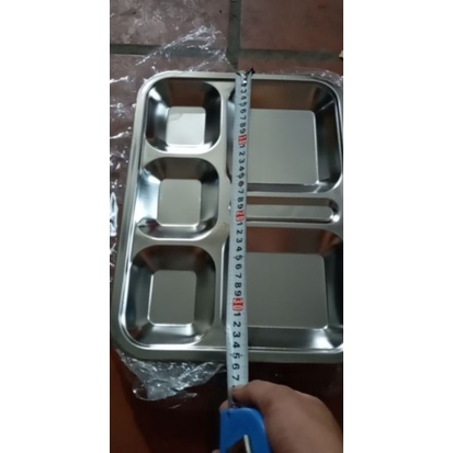 Khay inox 5 ngăn , khay phần Hàn Quốc inox 304 , sử dụng cho quán cơm, trường học, công nhân, bệnh viện