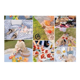 Thảm trải Picnic dã ngoại, thảm kẻ nhiều họa tiết, khăn trải bàn xinh xắn