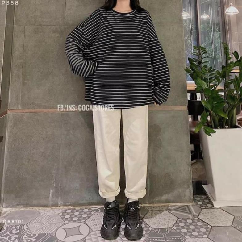 [BIG SALE] Áo Thun Kẻ Oversize (Áo Thun Unisex Form Rộng)