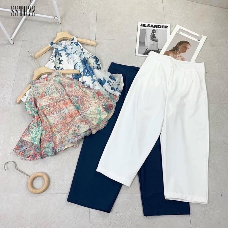 BÁN SỈ BỘ ÁO YẾM HOA QUẦN NGỐ CHO NỮ