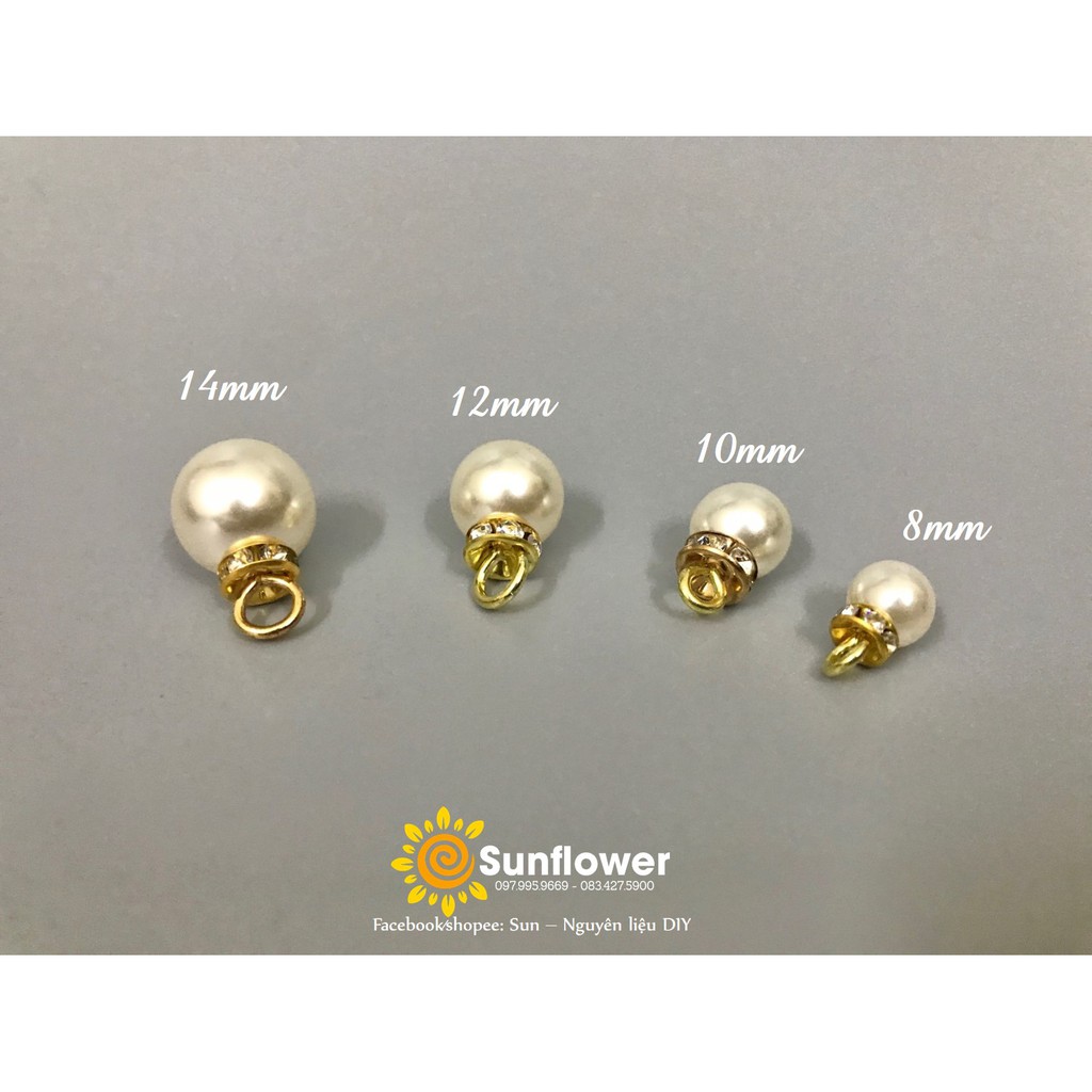 Set 5 viên hạt trai treo có khoen