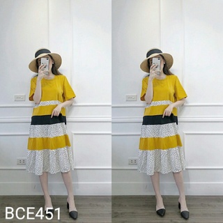 Đầm bầu công sở BCE1166 - Váy bầu mùa hè chất cotton dáng dài 40-65kg