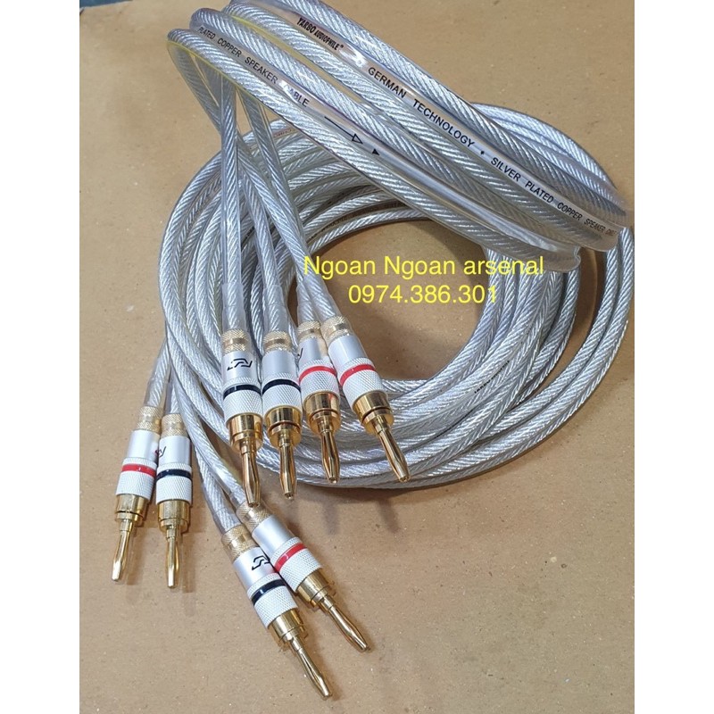 Dây loa bắp chuối dây mạ bạc Hi end cao cấp Yarbo