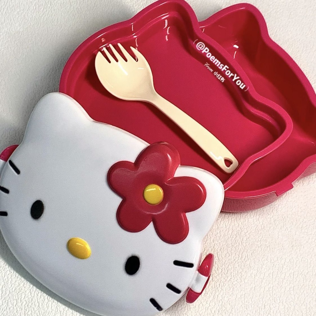 Hàng Có Sẵn Giao Hàng Ngay Lập Phương#Hộp Nhựa Đựng Cơm Trưa 9 / 6mm In Hình hello Kitty / Chó Cinnamon Kiểu Hàn Quốc