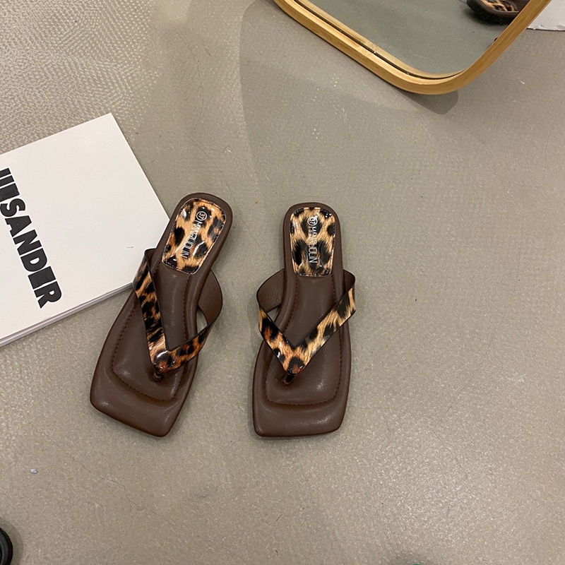 Dép xỏ ngón IELGY mũi vuông phong cách Hàn Quốc thời trang cho nữ