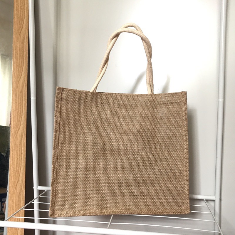 Túi cói bố trơn kích thước 36x32x12cm 🐄