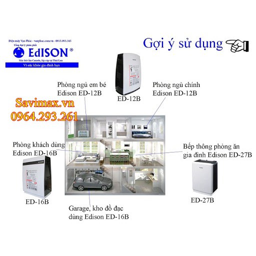 Máy hút ẩm Edison ED-27B