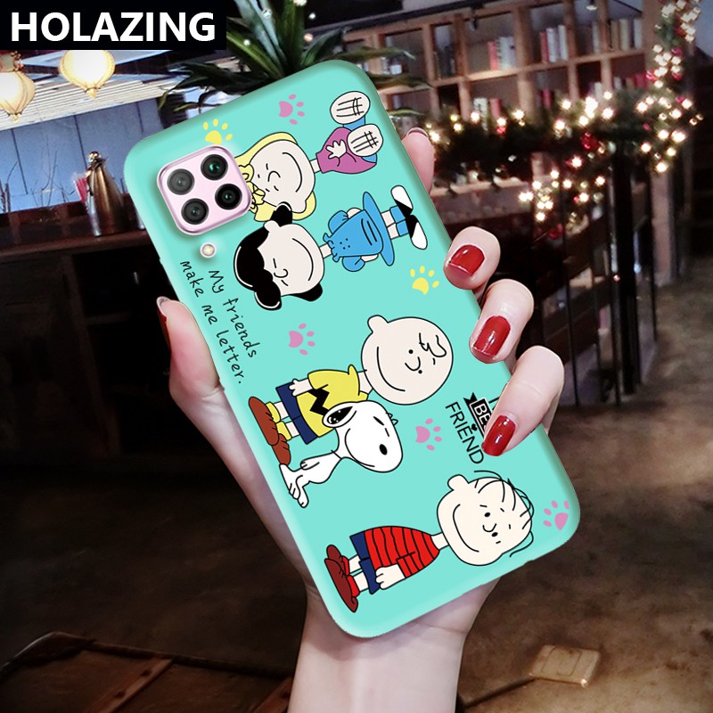 Ốp điện thoại silicon dẻo họa tiết hoạt hình Snoopy màu kẹo dễ thương cho Huawei Nova 7i Nova 5T 3i 4E 3E