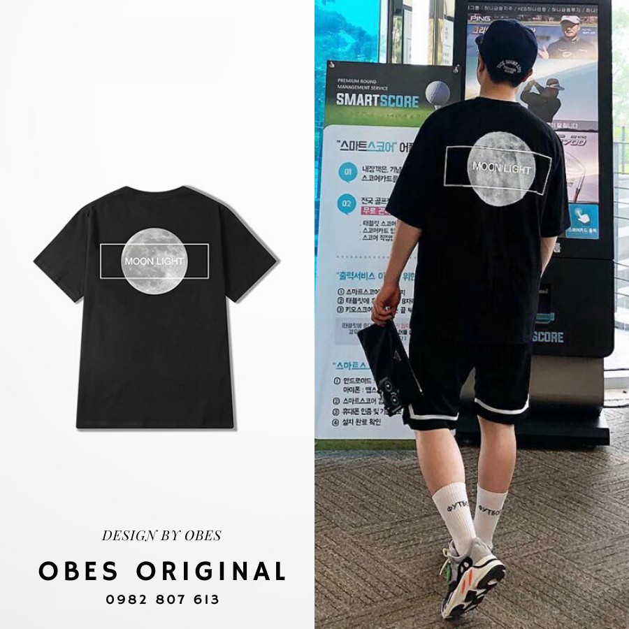 [OBES] Áo phông đen ngắn tay MOON LIGHT AP007