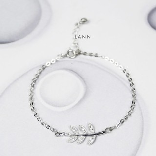 Lắc chân lá đá BẠC S925 LANN A005