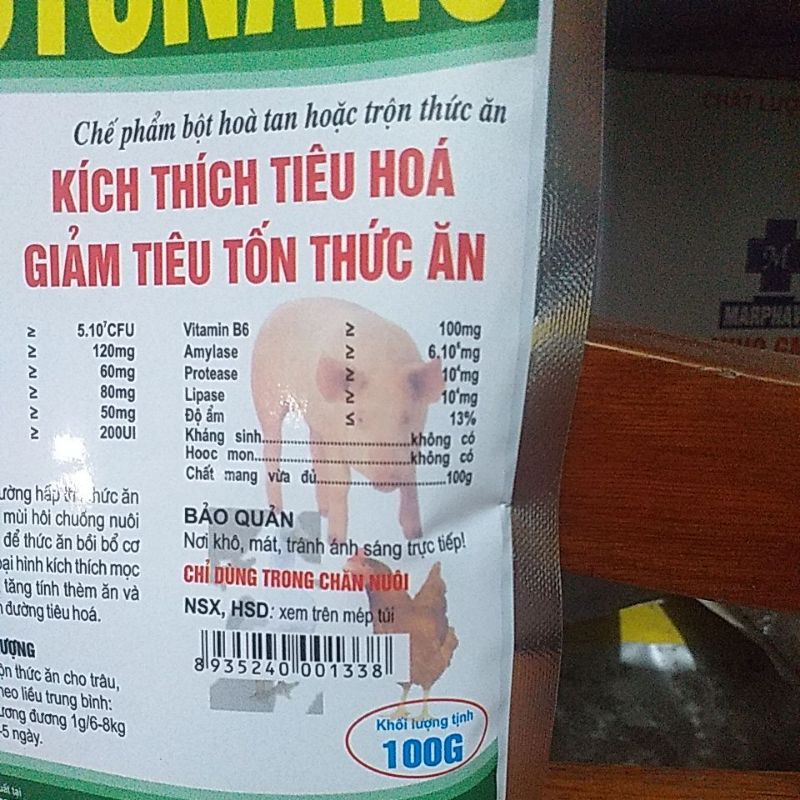 Men tiêu hóa lactonano, k.ích th.ích tiêu hóa, đỡ đi ỉa, cho chó mèo lợn gà vịt, gà đá chọi, thỏ, thú y for pet