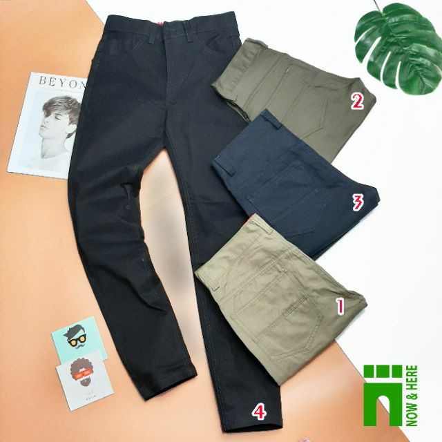 Quần kaki dài, form may như quần jean, size từ 45kg đến gần 80kg, chất kaki co giãn - NH Shop