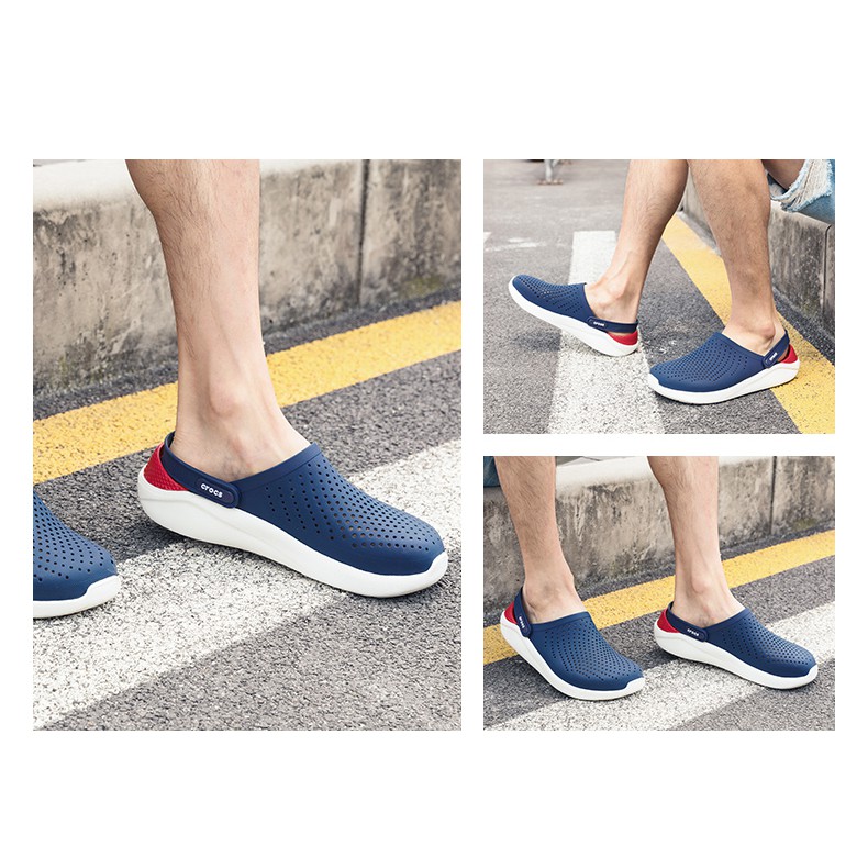 DÉP SỤC C.ROC.S. LITERIDE MÀU XANH ĐEN LÓT ĐỎ | BigBuy360 - bigbuy360.vn