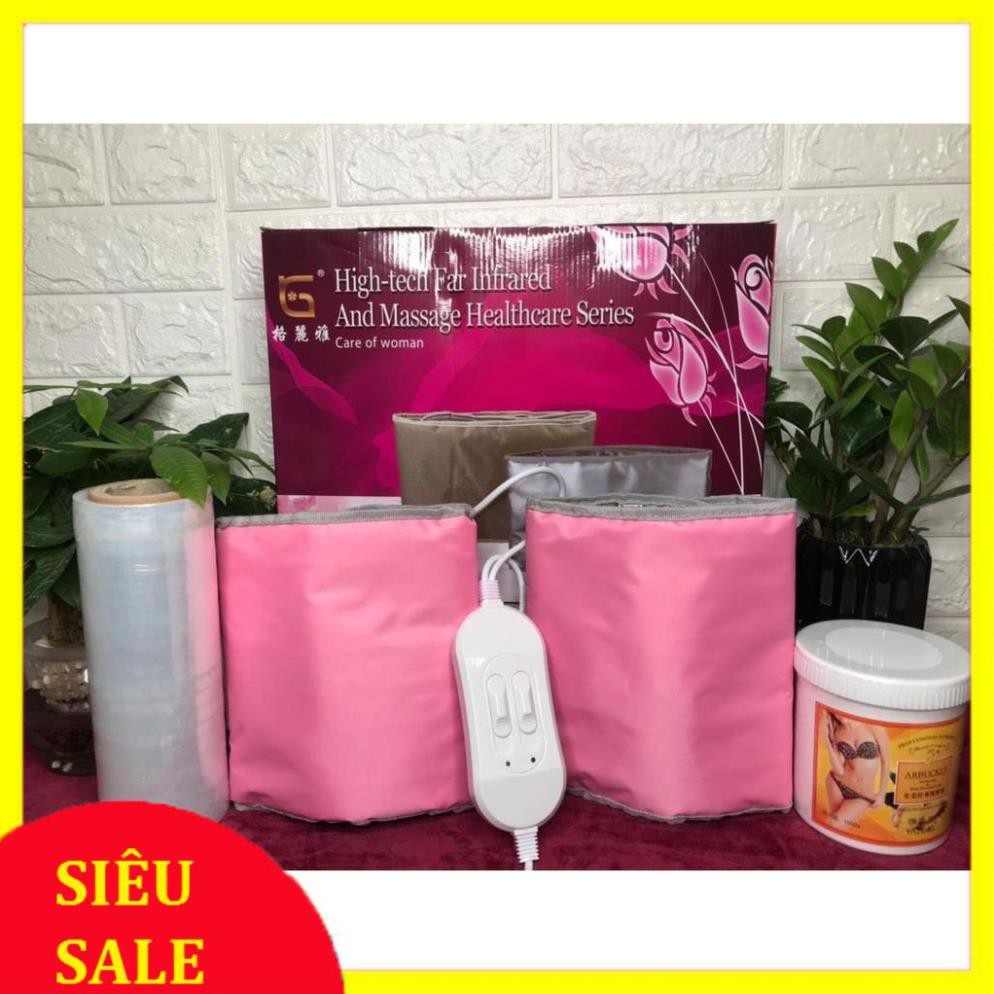 Đai quấn nóng rung giảm béo bắp đùi bắp tay MÀU HỒNG CÓ CHẾ ĐỘ MASSAGE
