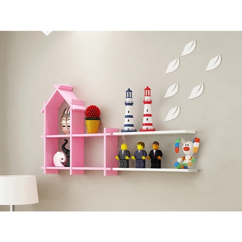 Kệ gỗ treo tường ngôi nhà. cao 70cm rộng 60cm sâu 12cm. Tặng đinh nở đóng