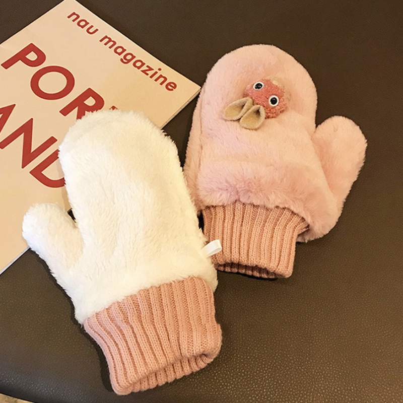 Găng Tay Lông Xù Kiểu Dáng Động Vật Hoạt Hình Dễ Thương Dành Cho Nữ