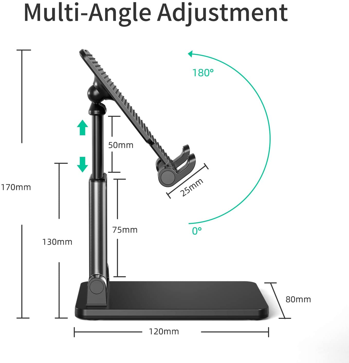 cho 13 '' Giá đỡ máy tính bảng có thể gập lại tối đa Chiều cao có thể điều chỉnh Giá đỡ máy tính bảng iPad cho iPad, Nintendo Switch, iPhone, Nexus, EReader