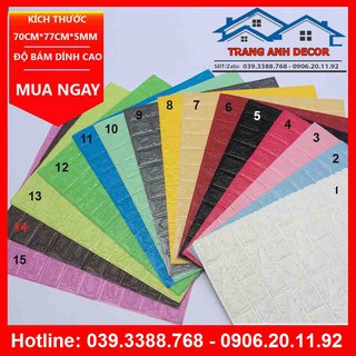 Xốp dán tường giả gạch 3D loại 5mm, cách âm cách nhiệt giá rẻ hà nội
