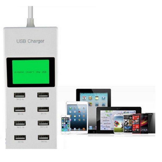 Ổ CẮM Sạc USB 40W 8 Cổng YC-CDA6 màn hình hiển thị LCD