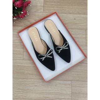Dép sục nữ thắt nơ đá gót 2cm êm chân