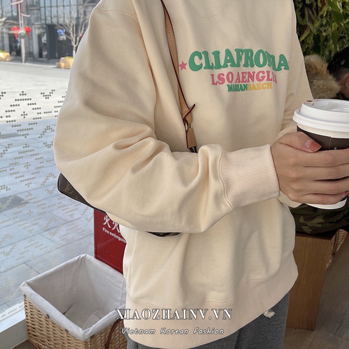 Xiaozhainv Áo sweater tay dài dáng rộng in chữ thời trang Hàn Quốc dành cho nữ | BigBuy360 - bigbuy360.vn