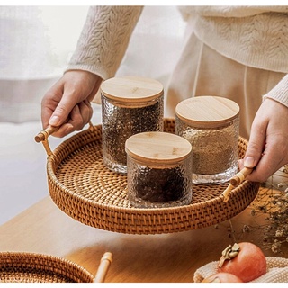 Khay đựng hoa quả,khay tròn đựng đồ cá nhân,đựng mỹ phẩm bằng mây-Hàng thủ công chất lượng xuất khẩu quốc tế