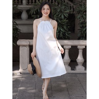 váy maxi cổ yếm đi biển