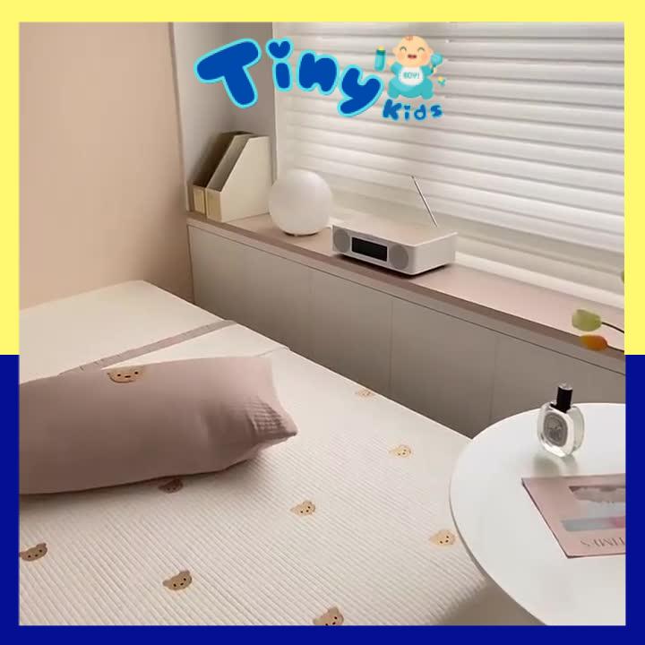 Drap Trải Giường Gấu Nâu Quilting Trần Bông Hàn Quốc Hàng Cao Cấp - Tiny Kids