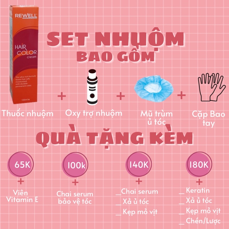 Thuốc nhuộm NÂU HẠT DẺ | Tặng Vitamin E nhuộm tóc, bao tay nhuộm tóc, mũ trùm tóc, nhuộm tóc học sinh, chén nhuộm, lược