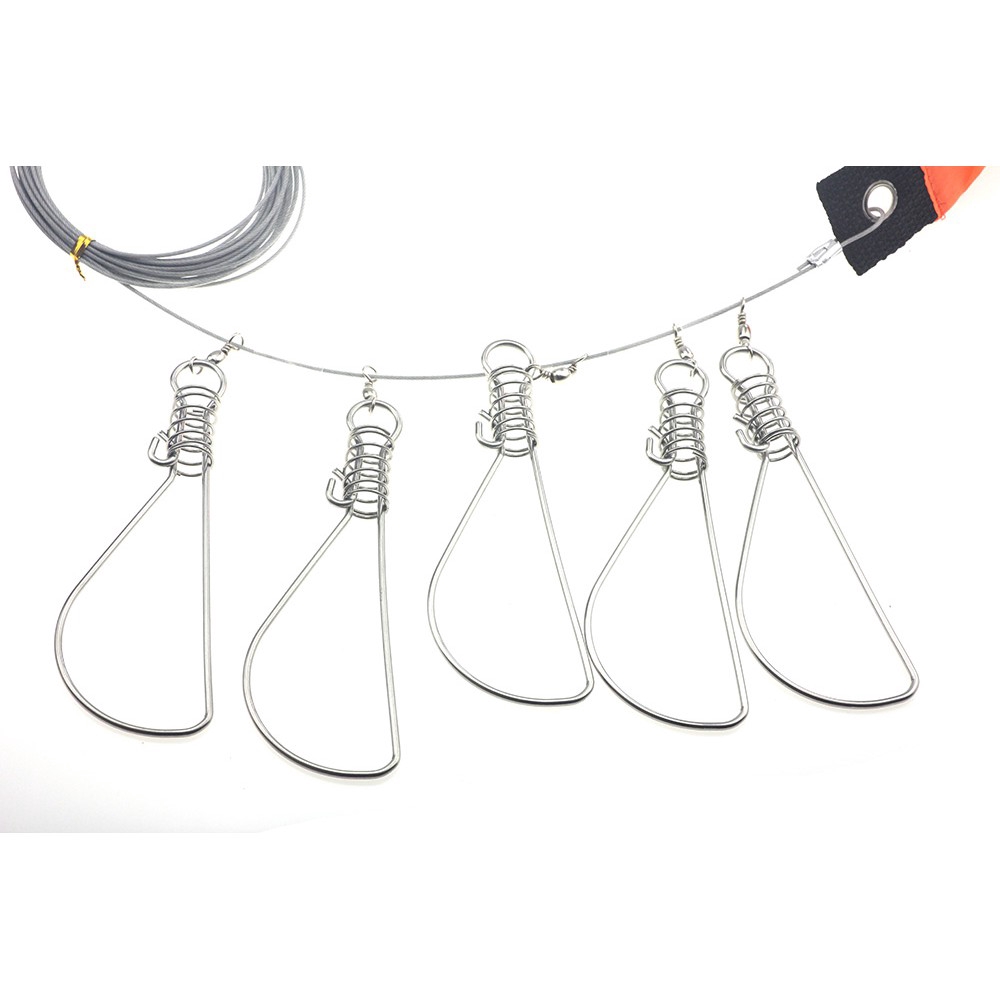 Cuộn Dây Câu Cá 5 Móc Bằng Thép Không Gỉ 6m