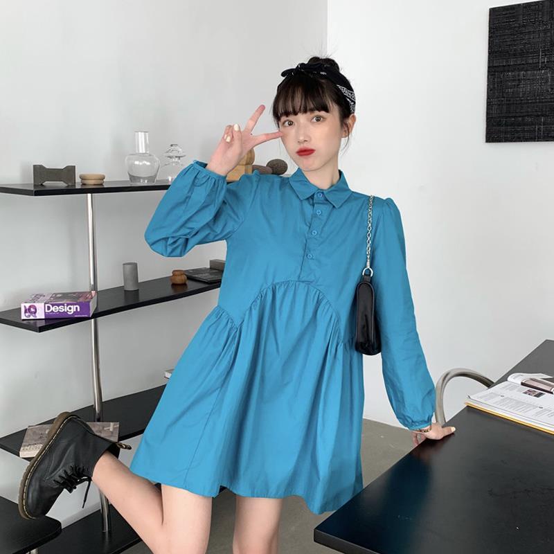 Đầm sơ mi dài tay thiết kế mới thanh lịch thời trang mùa xuân hè dành cho nữ