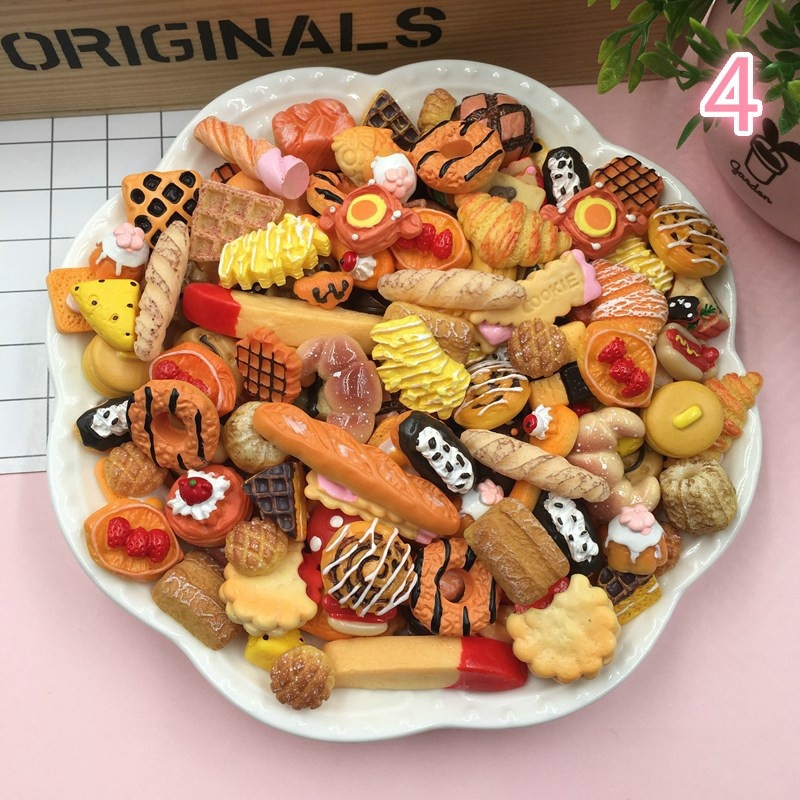 Bộ 20 Vật Trang Trí Điện Thoại / Sổ Lưu Niệm Bằng Resin Màu Ngẫu Nhiên Dễ Thương DIY