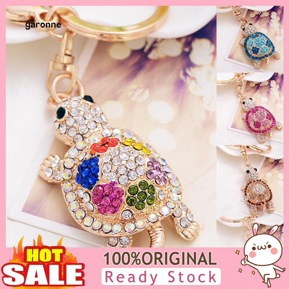 Móc khóa hình rùa đính đá dễ thương