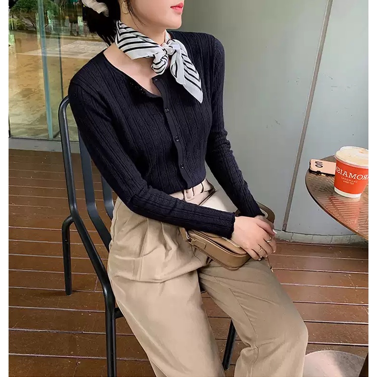 Áo Khoác Cardigan Vải Dệt Kim Tay Dài Màu Sắc Thanh Lịch Cho Phái Nữ Xiaozhainv | BigBuy360 - bigbuy360.vn