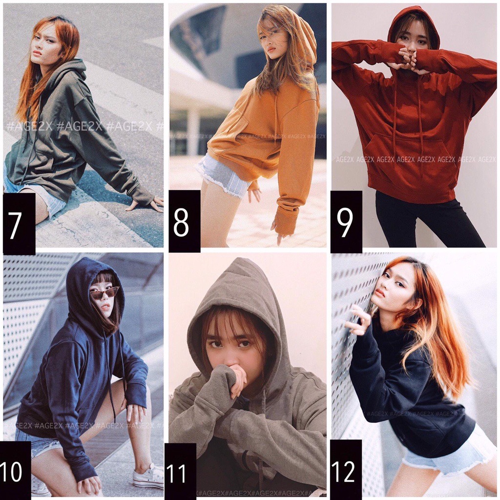 Áo hoodie unisex form oversize AGE2X chất liệu da cá 83% cotton wash mềm, thấm hút mồ hôi cực tốt, Số lượng ít