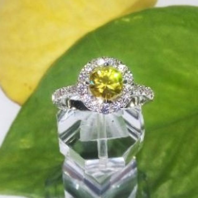 Nhẫn bạc topaz vàng chanh
