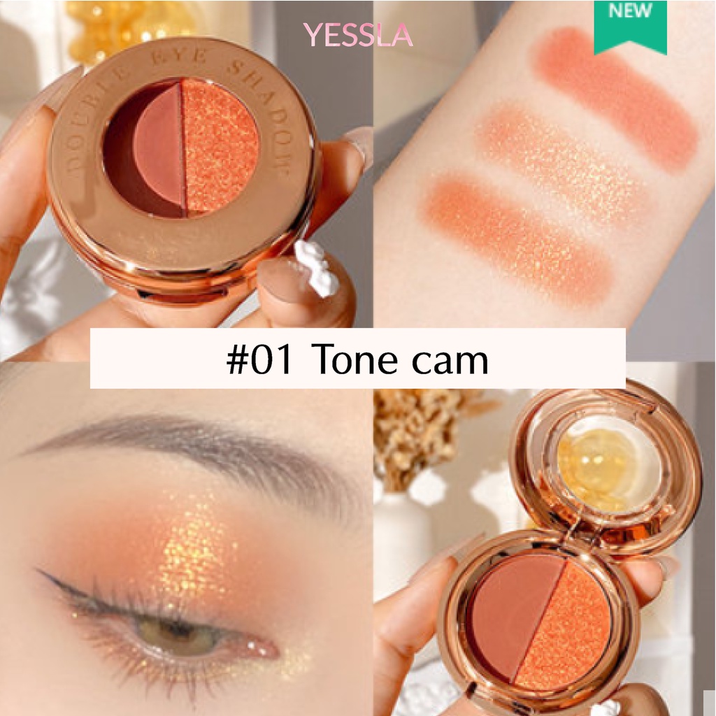 [Chính hãng] Bảng phấn mắt đôi 1 màu lì và 1 màu nhũ lấp lánh | BigBuy360 - bigbuy360.vn