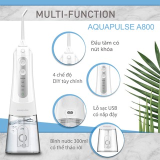 Máy tăm nước cho người niềng răng aquapulse a800 combo máy + 2 đầu tăm - ảnh sản phẩm 2