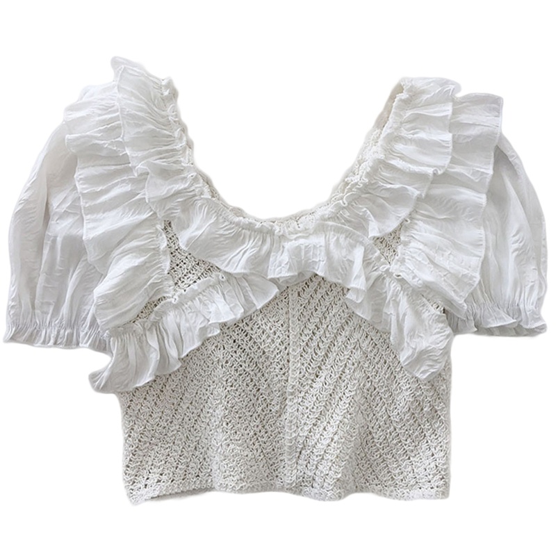 Áo Kiểu Chiffon Tay Phồng Cổ Chữ V Thời Trang Mùa Hè Cho Nữ