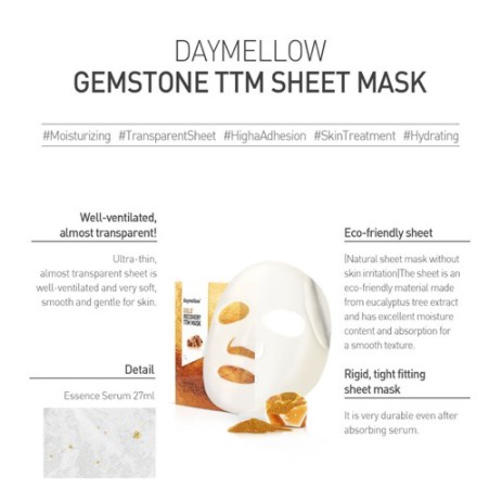 [Daymellow] TTM Mask 10sheets (Gold Recovery, Jade Aqua, Diamond Toning)
