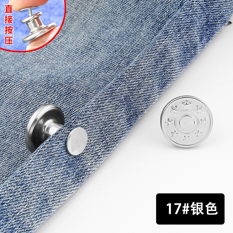 Nút Kim Loại Hình Tròn  Cố Định Quần Jean Không Đóng Đinh