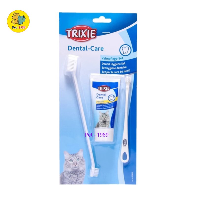 sản phẩm bàn chải + kem đánh răng TRIXIE dành riêng cho mèo Pet - 1989