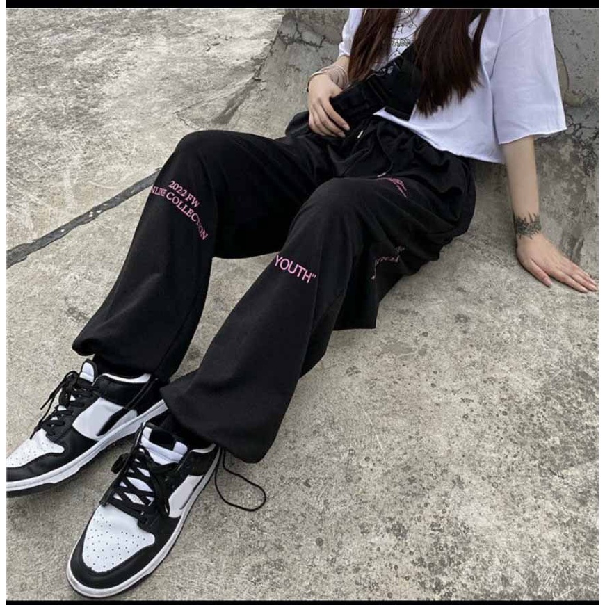 Quần ống rộng nam nữ unisex, quần jogger lưng thun thể thao thiết kế dây rút mặc suông bo gấu YOUTH 2023 M01