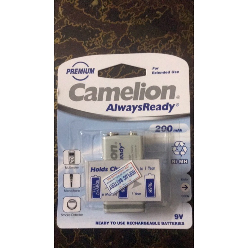 pin sạc vuông 9v camelion NH-9V200ARBP1 Alwaysready 200mah- vỉ 1 viên