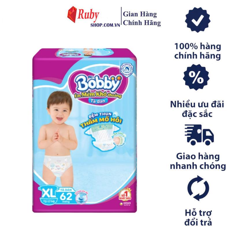 Tã dán Bobby êm mềm khô thoáng NB108/ NB60/ S54 /  M76/L68/XL62/XXL56